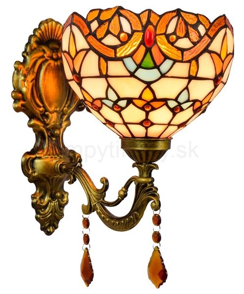 Tiffany nástenná lampa Barok Wall 500 Huizhou Oufu Lighting v28xš20,sklo/kov,40W