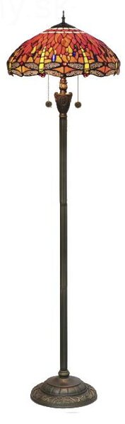 Tiffany stojaca lampa Dragonfly orange 402 HuizhouOufuLighting v163xš45,sklo/kov,40W