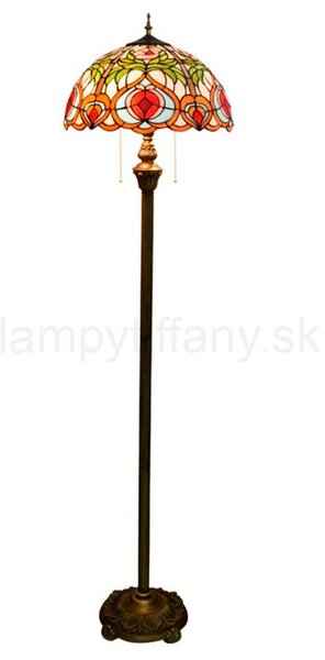 Tiffany stojaca lampa Romantic 404 HuizhouOufuLighting v162xš40,sklo/kov,40W