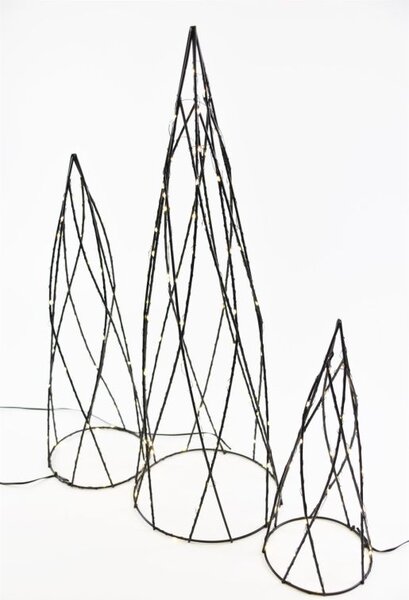 Sada kovových pyramíd, 154 LED diód, teplá biela