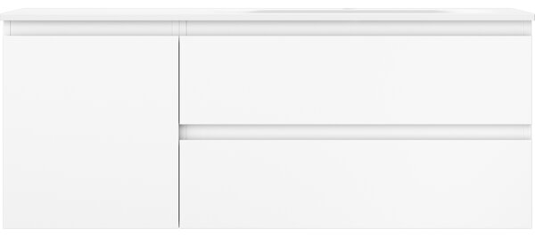 Mexen Orio, kúpeľňová skrinka 120 cm s pravým umývadlom Vela, 2S, 1D, biela matná, 91A13-12047-3-BBFFFF01-W23P01