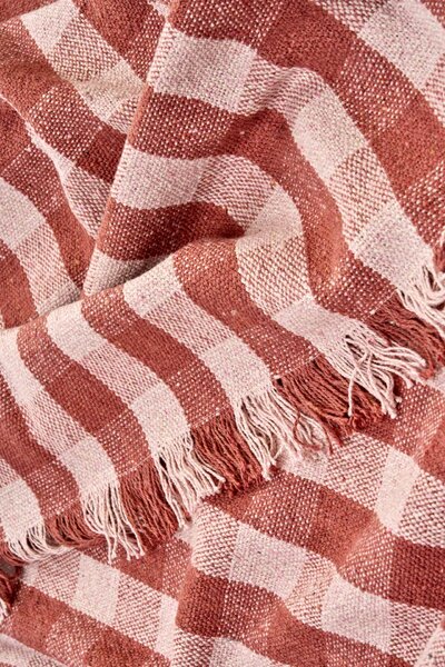 Prehoz z recyklovanej bavlny Old rose / Light pink 125 × 175 cm