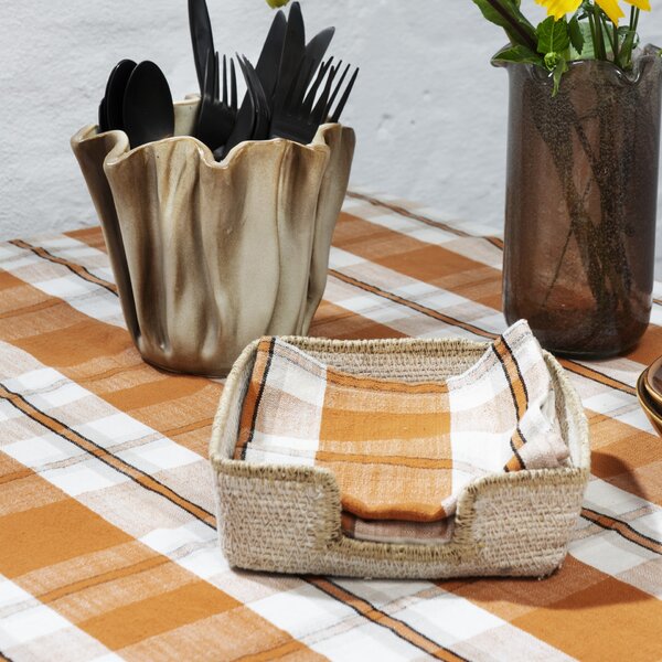 Stojanček na servítky Seagrass Natural / White Edge