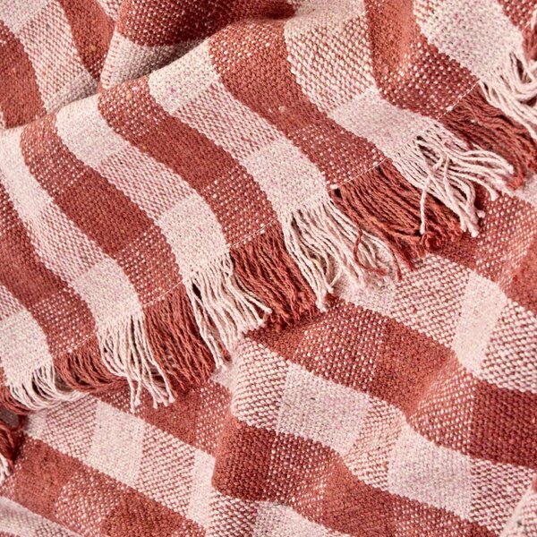 Prehoz z recyklovanej bavlny Old rose / Light pink 125 × 175 cm