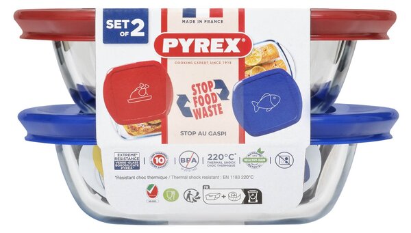 Sada sklenených dóz s viečkom PYREX 2x300ml