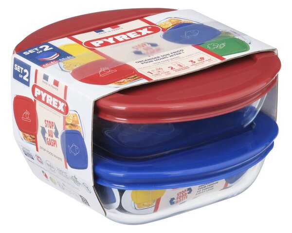Sada sklenených dóz s viečkom PYREX 2x300ml