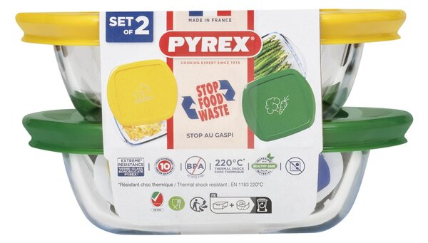 Sada sklenených dóz s viečkom PYREX 2x300ml
