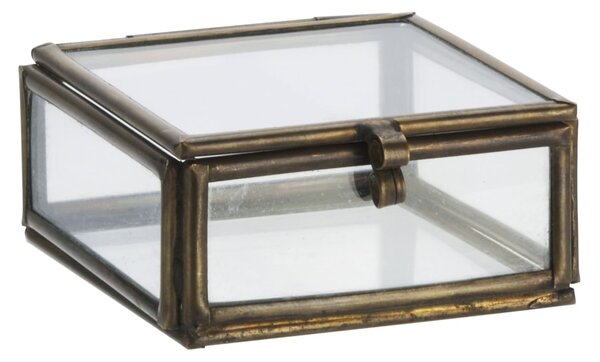 Sklenený úložný box Aged Brass Mini