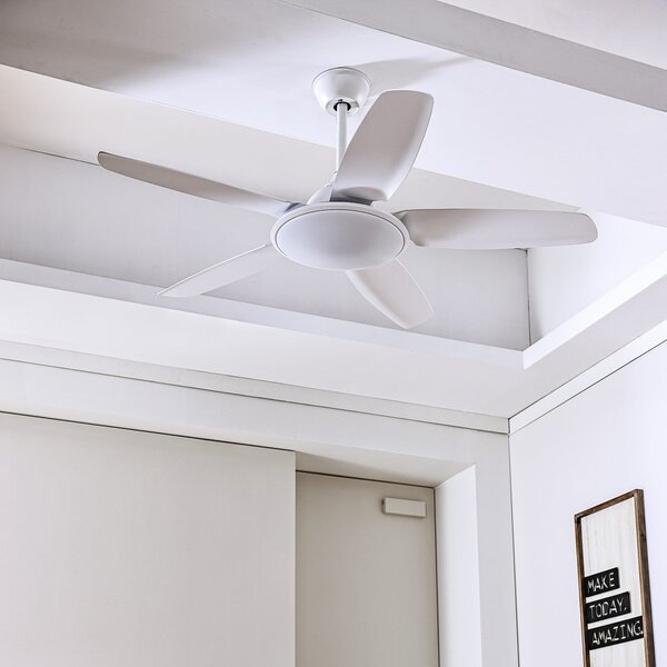 Stropný ventilátor Divian LED, biely, DC, tichý, CCT – Lucande Lucande, Divian, Biela, Obývacia izba, Kov, Moderný