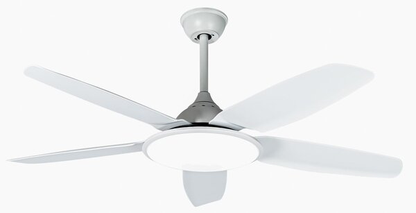 Stropný ventilátor Divian LED, biely, DC, tichý, CCT – Lucande Lucande, Divian, Biela, Obývacia izba, Kov, Moderný
