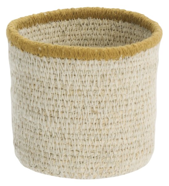 Úložný košík White / Yellow edge Round