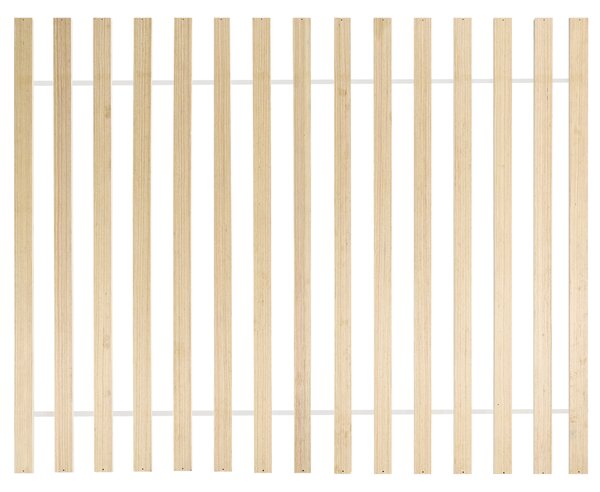 Posteľ svetlohnedá borovicové drevo 140 x 200 cm s čelom s viedenským výpletom lamelový rošt minimalistický rustikálny štýl spálňa
