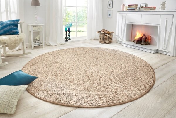 Svetlohnedý okrúhly koberec ø 200 cm Wolly – BT Carpet