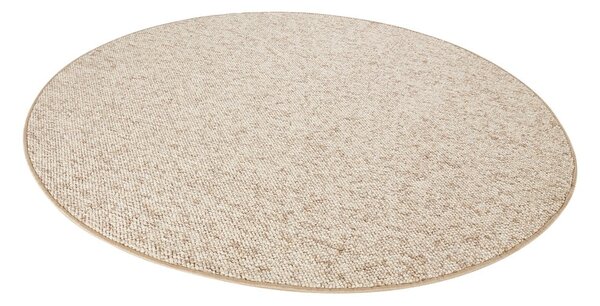 Svetlohnedý okrúhly koberec ø 200 cm Wolly – BT Carpet