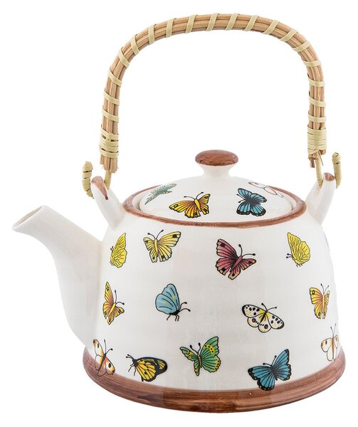 Kanvička so sitkom motýliky - Ø 14*14 cm / 0,7L - Clayre & Eef