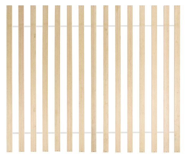 Posteľ svetlohnedá borovicové drevo 160 x 200 cm s čelom s viedenským výpletom lamelový rošt minimalistický rustikálny štýl spálňa