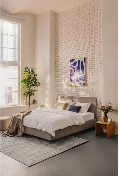Čalúnená dvojlôžková posteľ taupe s roštom 160x200 cm Noira Slim – Selection