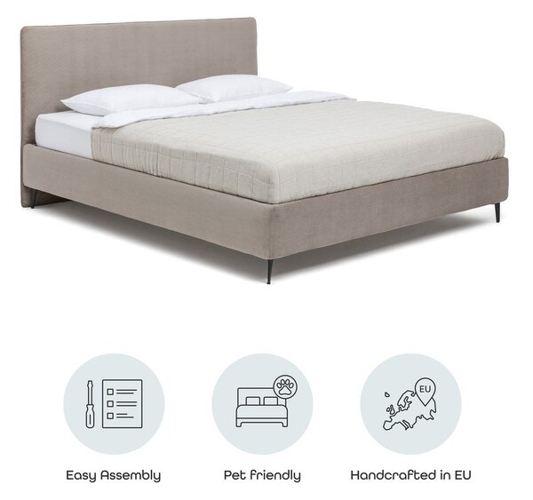 Čalúnená dvojlôžková posteľ taupe s roštom 160x200 cm Noira Slim – Selection