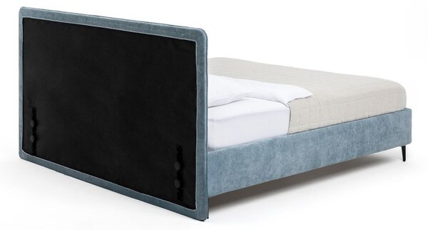 Modrá čalúnená dvojlôžková posteľ s roštom 180x200 cm Noira Slim – Selection