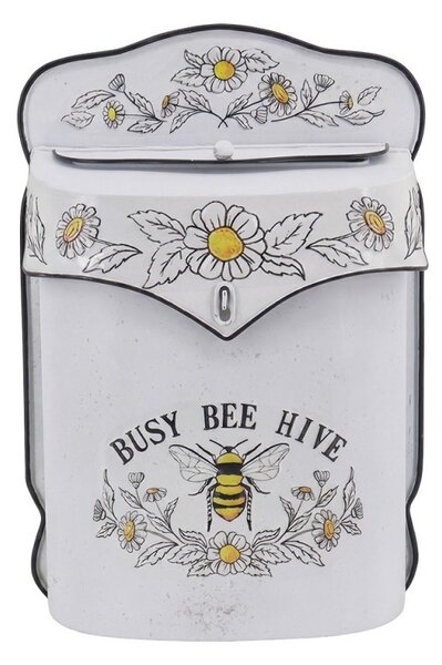 Krémová retro poštová schránka so včelou Busy Bee Hive - 24*10*35 cm - Clayre & Eef