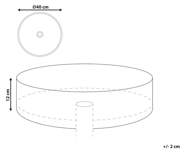 Kúpeľňové umývadlo na dosku čierne keramické lesklé 40 cm okrúhle moderný štýl kúpeľňa