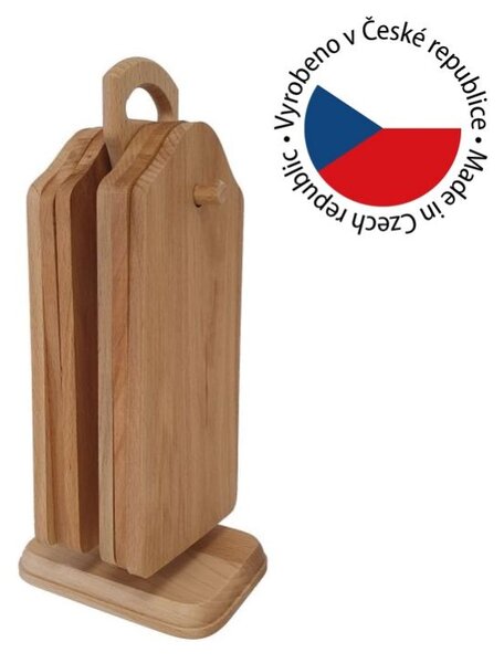 Buková doska na stojane, 6 kusov, 28 x 11 x 12 cm