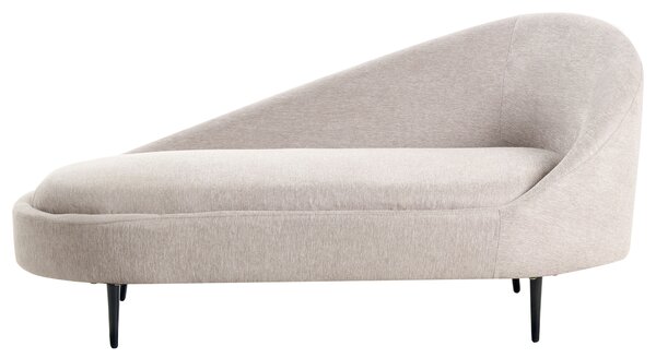 Leňoška sivobéžová polyester čalúnená pravostranná kovové nohy moderný dizajn nábytok do obývacej izby