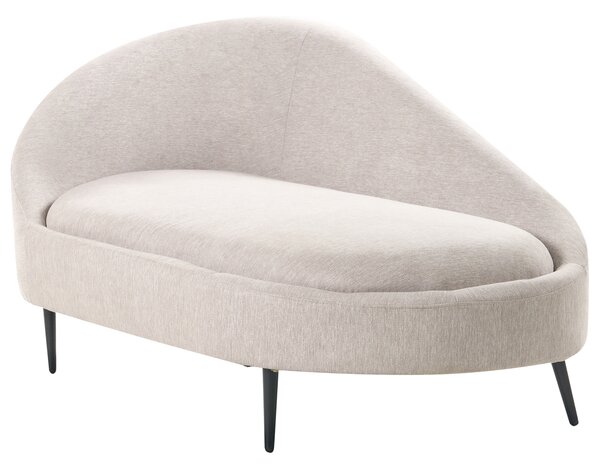 Leňoška sivobéžová polyester čalúnená ľavostranná kovové nohy moderný dizajn nábytok do obývacej izby