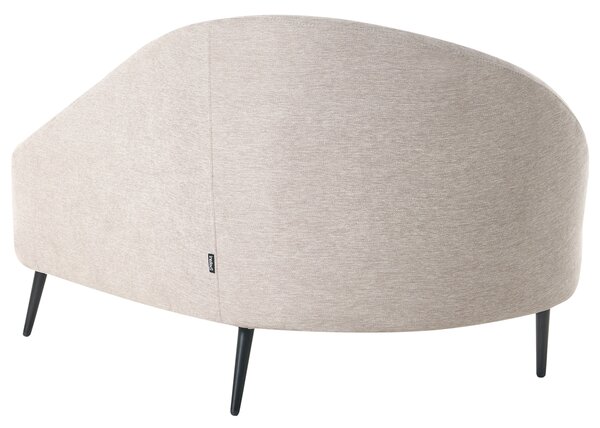 Leňoška sivobéžová polyester čalúnená ľavostranná kovové nohy moderný dizajn nábytok do obývacej izby
