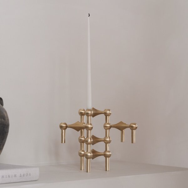 Dizajnový svietnik STOFF Nagel Brushed Brass