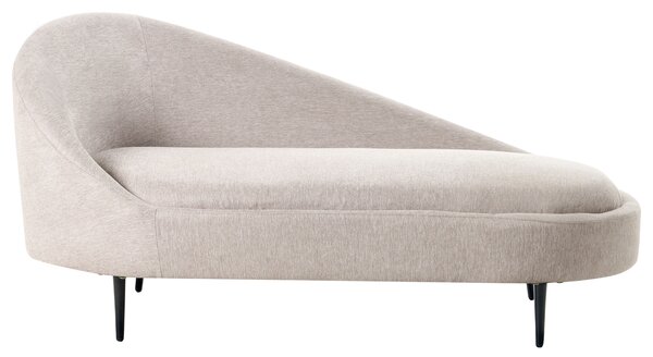 Leňoška sivobéžová polyester čalúnená ľavostranná kovové nohy moderný dizajn nábytok do obývacej izby