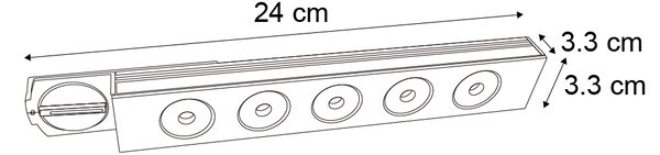 Moderné čierne stropné svietidlo pre 1-fázový koľajnicový systém 5W 370 lm 3000K - Iconic Tsiri