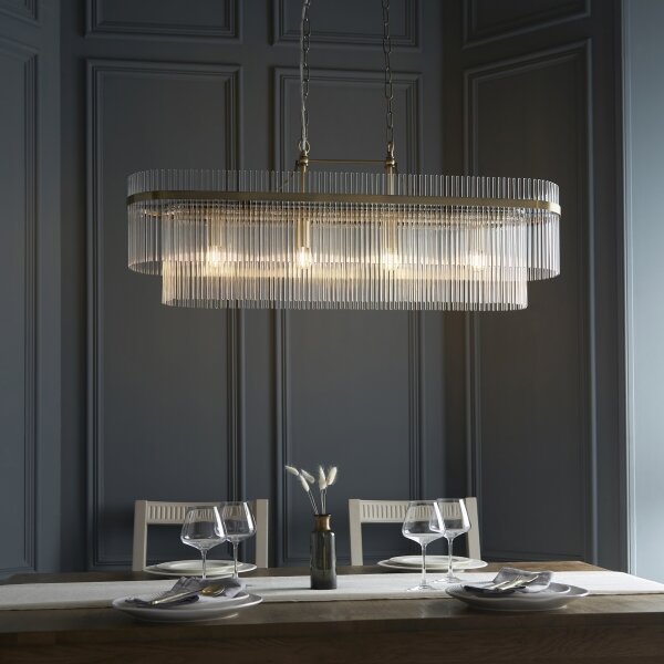 Endon 112573 - Luster na reťazi MARIETTA 4xE14/6W/230V mosadz/číra