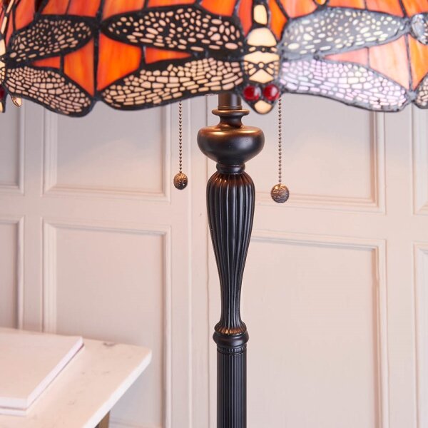 Endon 64070 - Stojacia lampa Tiffany DRAGONFLY 2xE27/60W/230V priemer 50 cm