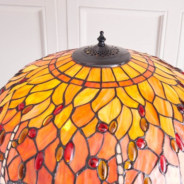 Endon 64070 - Stojacia lampa Tiffany DRAGONFLY 2xE27/60W/230V priemer 50 cm