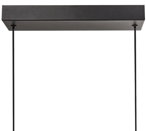 Závesná lampa čierna hliníková kovová s LED svetlom diaľkové ovládanie moderné visiace svietidlo