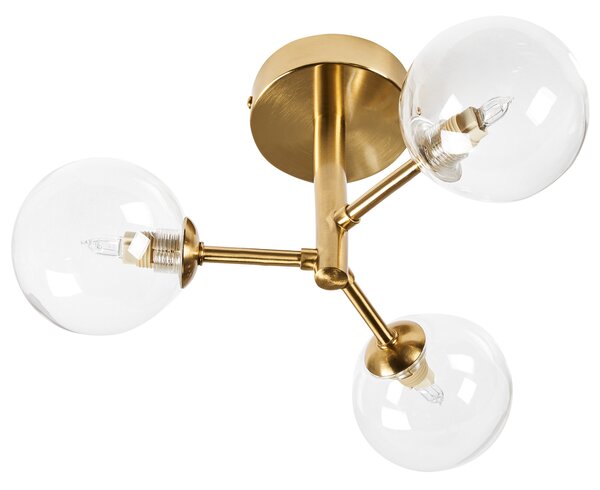 Stropná lampa mosadzná sklo kov železo s 3 svetlami moderný glamour štýl osvetlenie obývacia izba