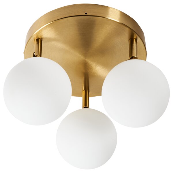 Stropná lampa mosadzná sklo kov železo s 3 svetlami moderný glamour štýl osvetlenie obývacia izba