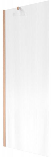 Mexen Next, 1-krídlová vaňová zástena 70 x 150 cm, 6mm sklo Ribs, medená matná, 895-070-000-00-09-65