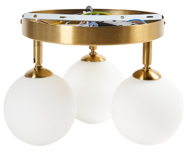 Stropná lampa mosadzná sklo kov železo s 3 svetlami moderný glamour štýl osvetlenie obývacia izba