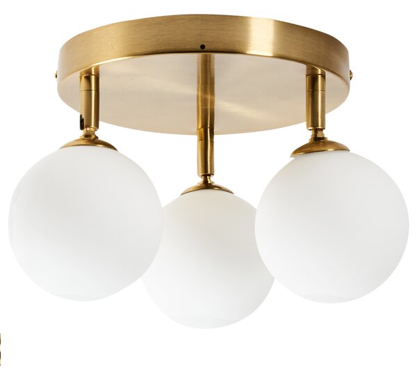 Stropná lampa mosadzná sklo kov železo s 3 svetlami moderný glamour štýl osvetlenie obývacia izba