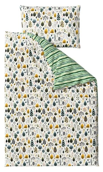 Súprava krepových obliečok TREEVELLA POLY zelené + plachta Jersey 180 x 200 cm biele, dvojlôžko