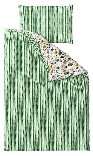 Súprava krepových obliečok TREEVELLA POLY zelené + plachta Jersey 180 x 200 cm biele, dvojlôžko