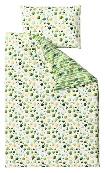 Sada krepových obliečok GREEN TREES POLY zelené + plachta Jersey 180 x 200 cm biele, dvojlôžko