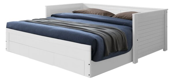 KONDELA Rozkladacia posteľ, biela, GORETA