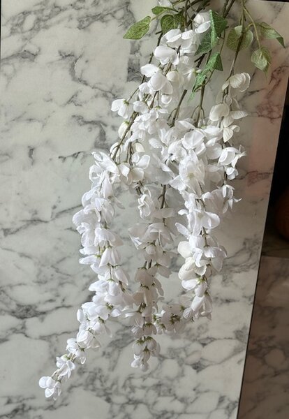 Umelá vetva glicínie 113 cm – biela - Biela