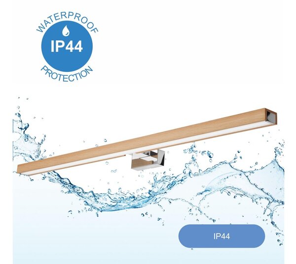 Brilagi-LED Kúpeľňové osvetlenie zrkadla WOODY MIRROR LED/15W/230V IP44 dub/chróm