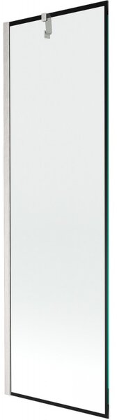 Mexen Next, 1-krídlová vaňová zástena 60 x 150 cm, 6mm číre sklo - čierny vzor, oceľová, 895-060-000-00-70-97
