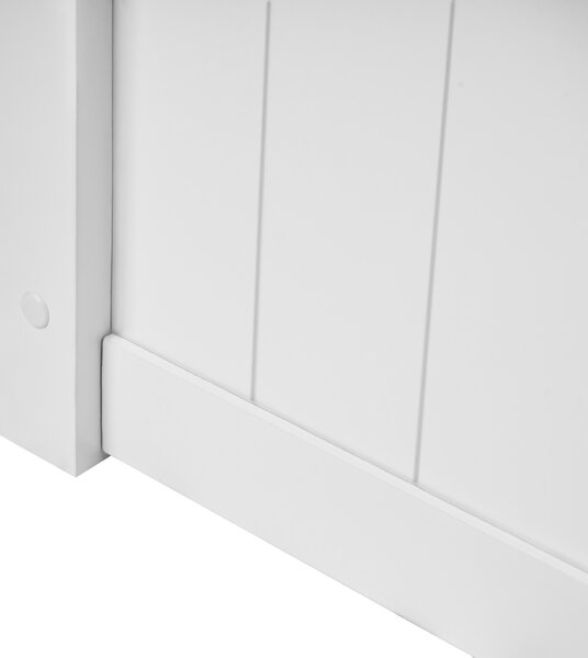 Posteľ biela borovicové drevo 180 x 200 cm s čelom lamelový rošt úložný priestor minimalistický škandinávsky štýl spálňa