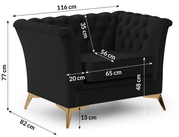 ELEGANTNÉ KRESLO SARAH V ŠTÝLE CHESTERFIELD